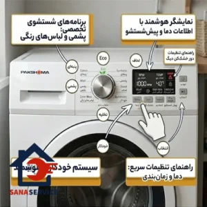 دکمه های ماشین لباسشویی کنوود